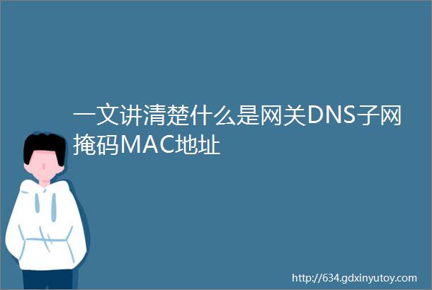 一文讲清楚什么是网关DNS子网掩码MAC地址